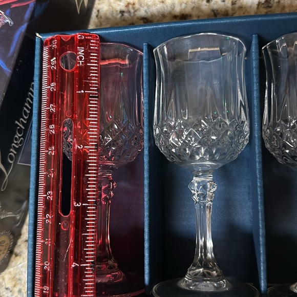 Vintage Longchamp Cristal d Arques set of 4 liqueur glasses - Picture 5 of 5